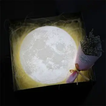 Светодиодный ночник с лунным светом, 3D-печать, перезаряжаемый ночник с подставкой, 3/7 меняющих цвет светильников, детский Рождественский подарок