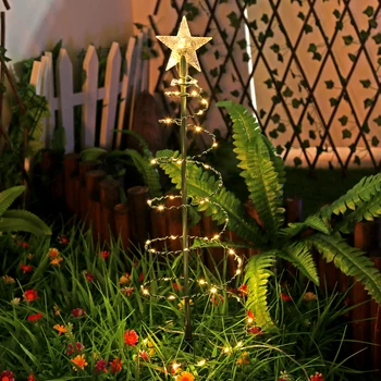 Наружный солнечный садовый светильник звездные гирлянды звездная рождественская елка солнечный светодиодный наземный светильник водонепроницаемое украшение сада