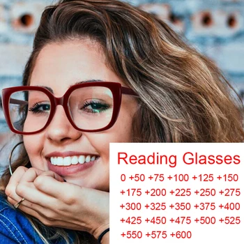 Очки для чтения в Квадратной Большой Оправе, Женские, Мужские, Ретро, Анти-Синий Свет, Дальнозоркость, Очки для Пресбиопии по Рецепту, от 0 до + 6,0 Диоптрий