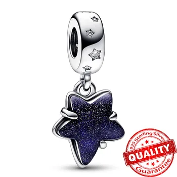 Великолепный Кулон из стерлингового серебра 925 пробы с небесной звездой Галактики, подходящий к оригинальному браслету Pandora, ювелирные подвески для женщин в подарок