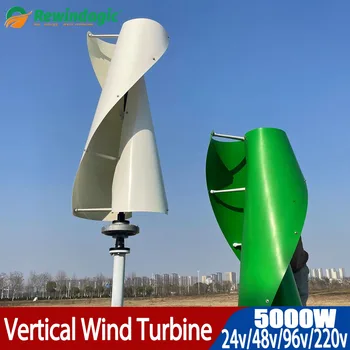 Высококачественный Ветрогенератор 5000 Вт 24 В 48 В 96 В 220 В Вертикальная Ось Ветротурбины С 1000 Вт Ветро Солнечный Гибридный Контроллер Для Домашнего Использования
