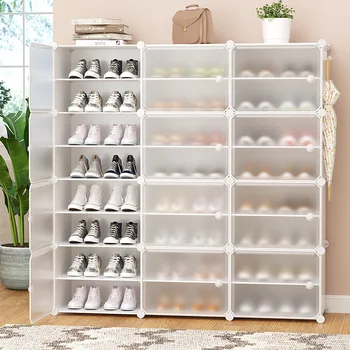 Простой обувной шкаф своими руками Пылезащитный Экономичный Многослойный Пластиковый стеллаж для хранения Современная простая стойка для обуви в гостиной