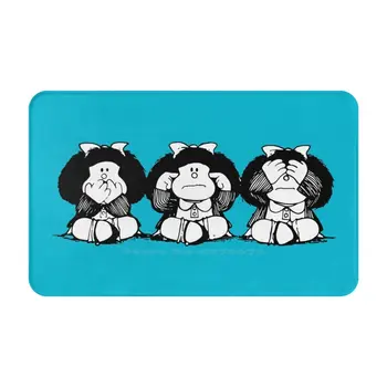 Mafalda X 3D Мягкий нескользящий коврик, коврик для ног Mafalda Quino Comics