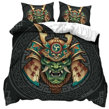Маска Призрака, Зеленая Праджня Демона В шлеме, Пуховое одеяло от Ho Me Lili, Комплект постельного белья