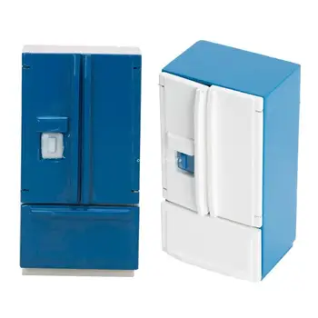 Двухдверный холодильник для кукольного домика, мини-мебель для гостиной, украшения, прямая поставка