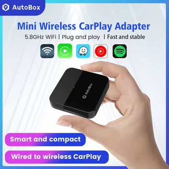 AutoBox MINI Wireless CarPlay AI Box Адаптер CarPlay Беспроводной Ключ Spotify Music Plug & Play для быстрого автоматического подключения WIFI BT5.8