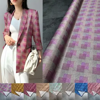 Новая саржевая эластичная шелковая ткань с принтом в стиле ткачества, высококачественная костюмная рубашка, костюмные брюки, шелковая ткань 50 x 140 см