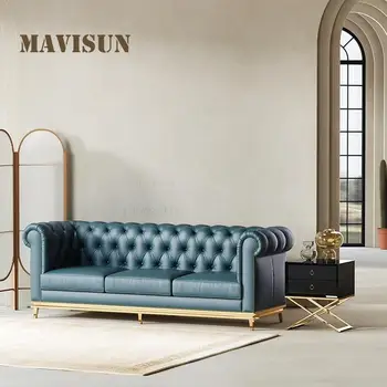 Новый Современный Легкий Роскошный Современный Скандинавский Кожаный диван в минималистичном стиле для гостиной, Модный простой диван для домашней мебели