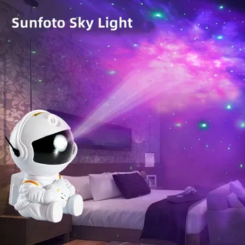 Проектор Астронавта, светодиодный лазерный проектор космической Галактики, 360-градусный звездный проектор, Ночник Aurora Nebula для домашнего декора