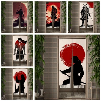 Японская дверная занавеска Japan Samurai Ronin Sun Armor Входная перегородка кухни ресторана, изготовленные на заказ шторы для дверного проема, полупрозрачные