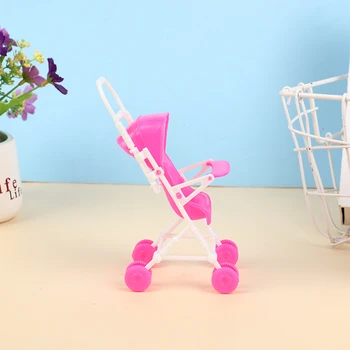 1 шт. Имитация мини-розовой тележки длиной 15 см, детская маленькая детская коляска, Мебельные аксессуары для кукол, игрушки 