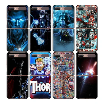 Противоударный Жесткий Чехол Marvel Avengers Thor Чехол Для Телефона Samsung Galaxy Z Flip 4 3 5G Черный Fundas Матовая Оболочка Capa