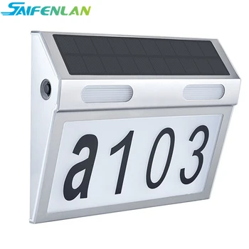 Металлическая табличка с номером солнечного дома, солнечная лампа с номерами домов для наружных солнечных адресных номеров, водонепроницаемая для сада