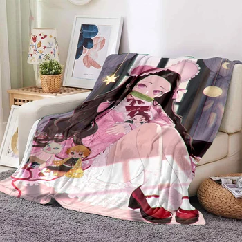 Одеяло Demon slayer для дивана, бытовое охлаждающее одеяло, одеяла для кроватей, изготовленное на заказ, тонкое одеяло для пикника, плед