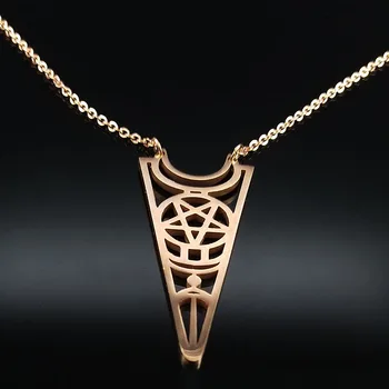 Модное Винтажное ожерелье-цепочка из нержавеющей стали, Женское Ожерелье из розового золота, Ювелирные изделия для колдовства, acero, неокисляемый N18861S06