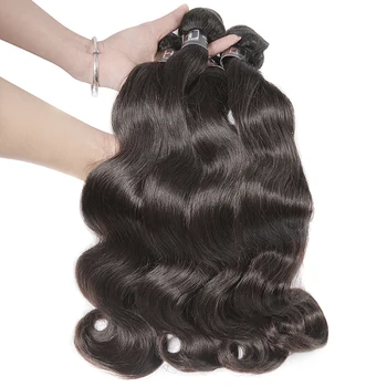 12A Объемных волнистых пучков Человеческих волос, Бразильские волнистые волосы, плетение натуральных черных пучков, натуральные волосы, 30-дюймовое наращивание необработанных волос.