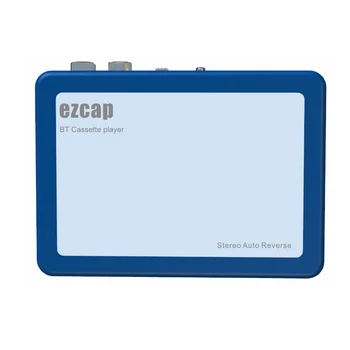 Кассетный Проигрыватель Ezcap215 Портативный BT 4.2 Tape С Автореверсом Аудиокассеты с Разъемом для Наушников 3,5 мм, Светодиодный Индикатор, Зарядка через USB
