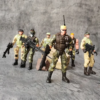 Модель военного солдата в масштабе 1/18, состоящая из 6 частей, Современная полицейская сила, 3,75-дюймовая совместная фигурка, Коллекция игрушек для мальчиков, подарок фанату