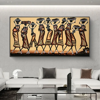 Абстрактные африканские женщины, картины на холсте, художественные плакаты на стену и современное украшение дома, гостиная без рам
