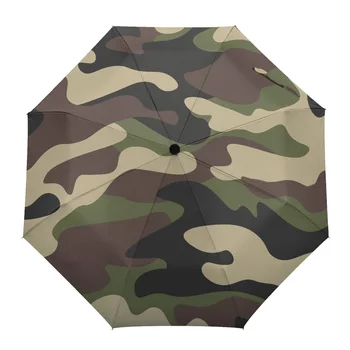 Камуфляжная Текстура Открытый Ветрозащитный Зонт от дождя, полностью автоматический, с восемью нитями, мужские Большие зонты, зонтик