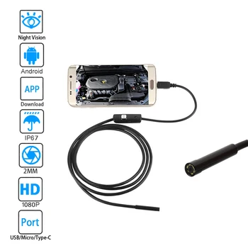 5 мм Len USB Эндоскопическая Камера Водонепроницаемый Мягкий Провод длиной 1 М 6 Светодиодов Промышленный Эндоскопический Бороскоп Для Осмотра Трубопроводов Spport PC Mobile