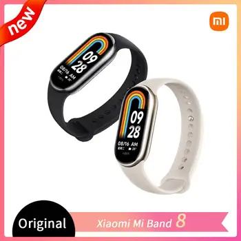 Xiaomi Mi Band 8 Смарт-браслет AMOLED полноцветный пульсометр Кислород в крови Bluetooth Спортивные водонепроницаемые часы Mi Band 7 Обновление