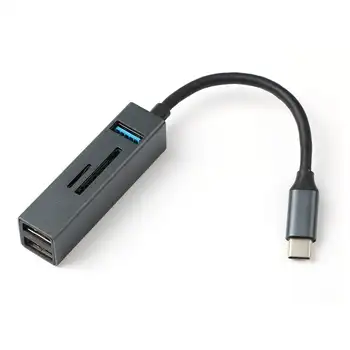 5 в 1 USB-C в Многофункциональный кард-ридер док-станция USB 3.0 концентратор из алюминиевого сплава для MacBook ноутбук компьютер ноутбук 