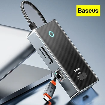 Baseus 2023 Новый 3,0 Концентратор Typec Док-Станция Расширения USB-Штекер для Ноутбука Мультиинтерфейсный Адаптер Macbook Сетевой Кабель HDMI Конвертер