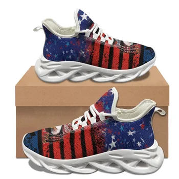 Уличная трендовая обувь для прогулок в День независимости США, Дышащая легкая нескользящая обувь на плоской подошве, Летние модные кроссовки для путешествий