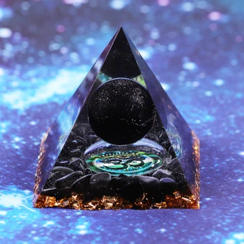 Пирамида из Оргона, Натуральный Обсидиан, Исцеляющий Метафизический Кристалл Рейки, Балансирующий Чакры, Генератор энергии, Защита от ЭДС