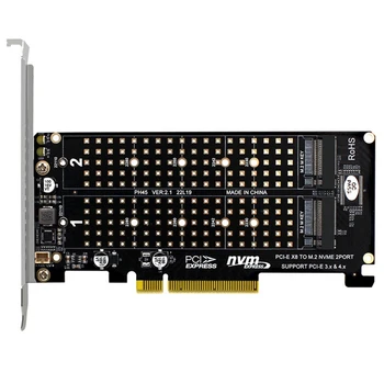 Адаптер расширения SSD-накопителя NVME M.2 M KEY Extended Dual NVME RAID PCI-E X8 Split Card